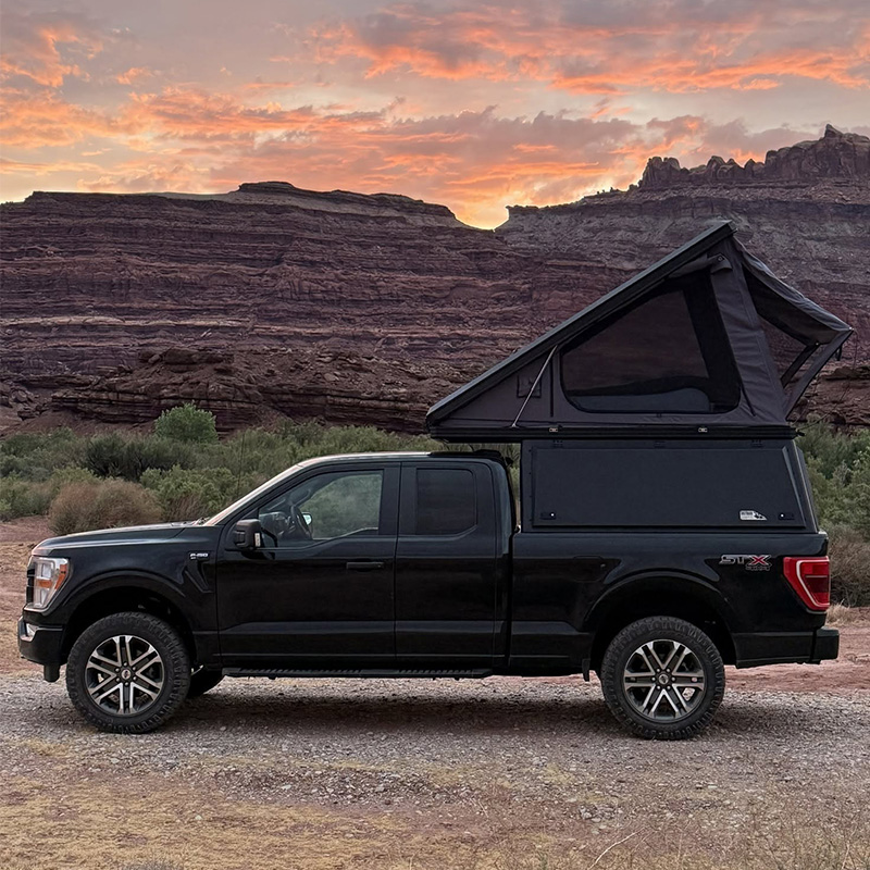Ford F-150 pop-up truck bed camper build in shop
